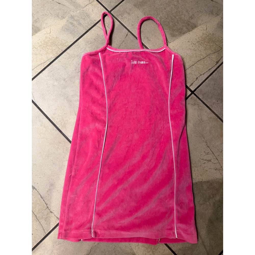 iets frans Urban Outfitters Hot Pink Velour Mini Dress Y2K Sporty Cami Small